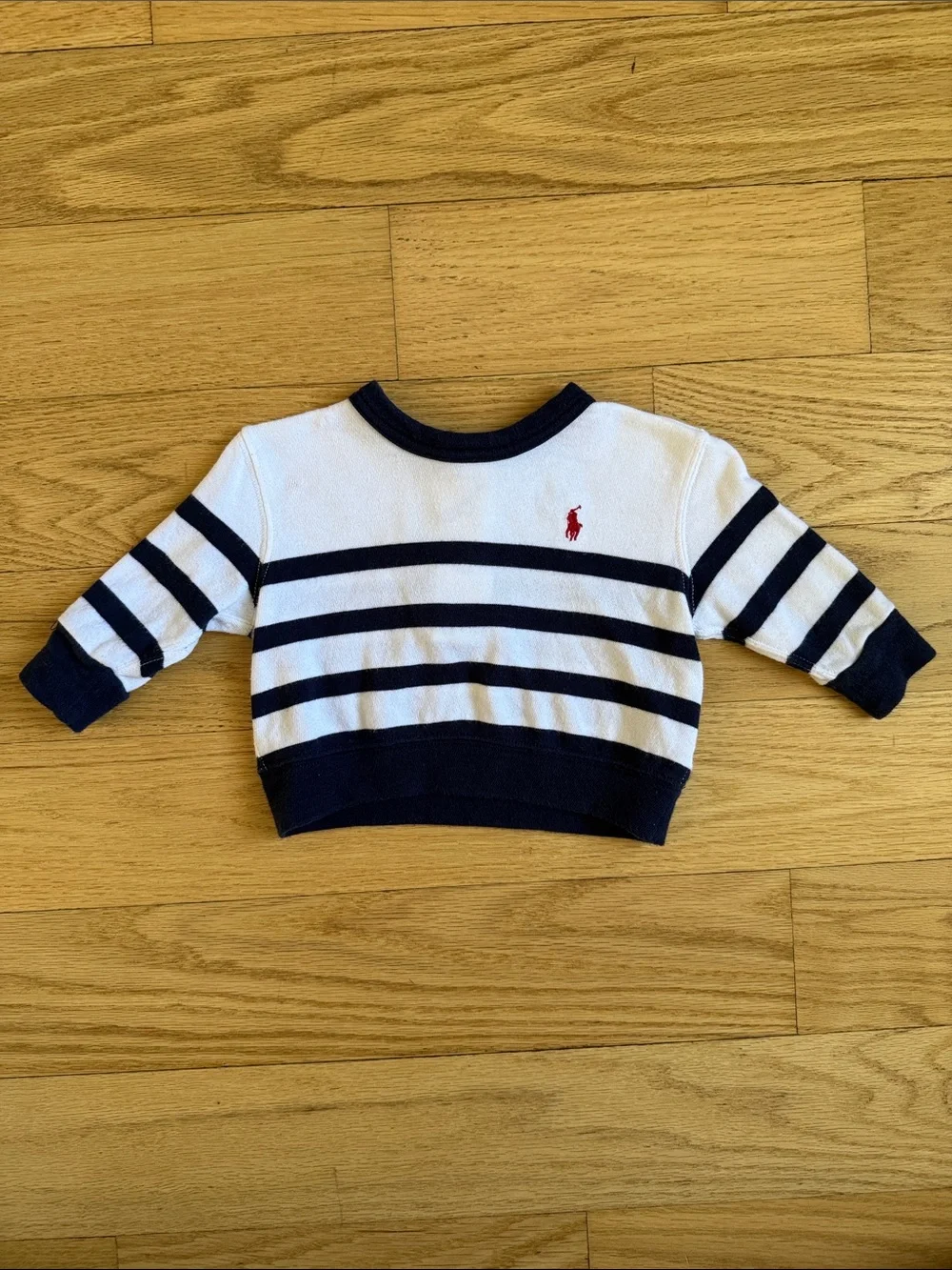 Ralph Lauren Baby Polo and Striped Sweater Set - White, Navy, Red Accent